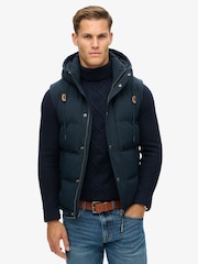 Superdry Eclipse Navy Everest Hooded Puffer Gilet - Image 1 of 4