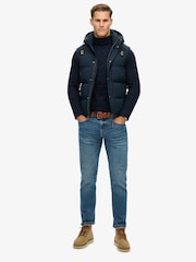 Superdry Eclipse Navy Everest Hooded Puffer Gilet - Image 2 of 4