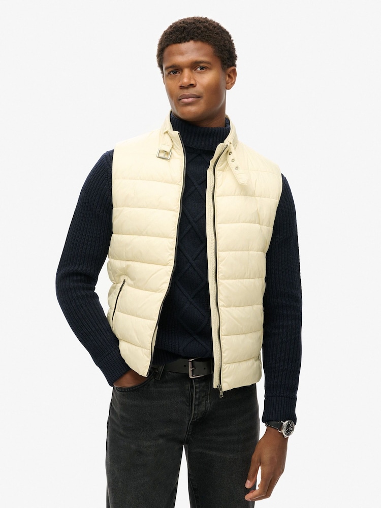 Superdry Pelican Beige Lightweight Padded Gilet - Image 1 of 6