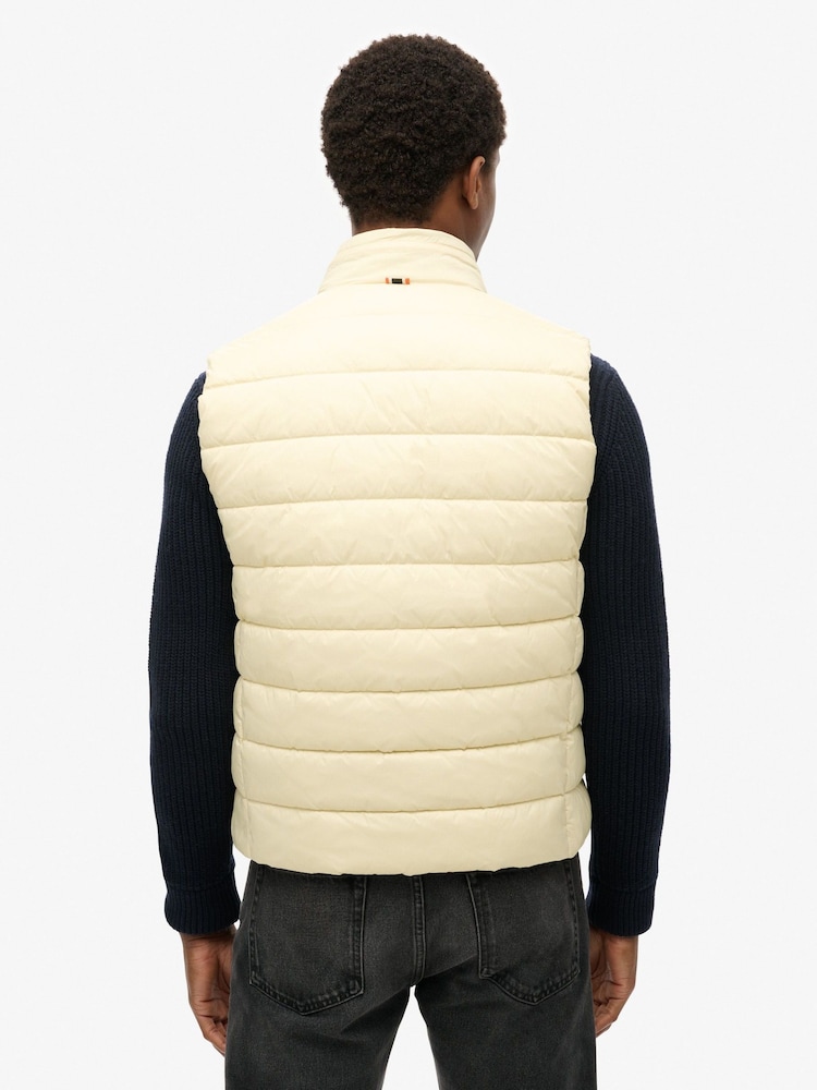 Superdry Pelican Beige Lightweight Padded Gilet - Image 2 of 6