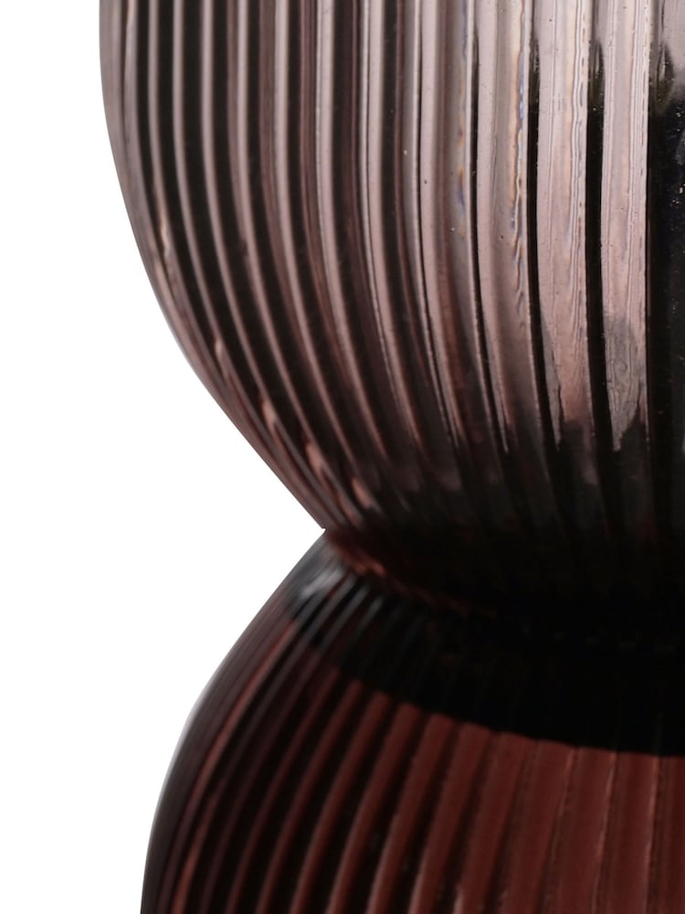 Widdop Brown Battery Operated Curved Glass Lamp - Image 4 of 4 Widdop Brown Battery Operated Curved Glass Lamp - Image 4 of 4