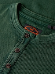 Зеленый - Superdry 100% Хлопок Винтажный текстурированный топ Grandad - Image 4 of 5
