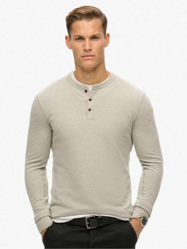 Superdry Grey Merchant Grandad Top - Image 1 of 5