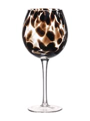 Widdop Set of 2 Black Tortoise Shell Effect Wine Glasses - Image 3 of 3