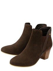 Ravel Brown Dark Suede Leather Ankle Boots - Image 2 of 4