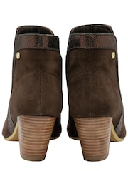 Ravel Brown Dark Suede Leather Ankle Boots - Image 3 of 4