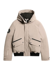 Superdry Deep Beige Slub City Padded Bomber Jacket - Image 4 of 5