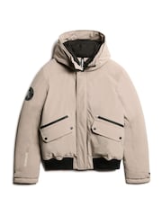 Superdry Deep Beige Slub City Padded Bomber Jacket - Image 5 of 5