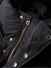 Superdry Black Hooded Longline Puffer Coat - Image 6 of 6
