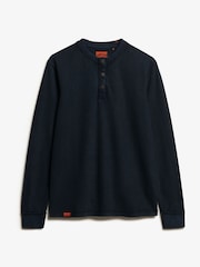 Blau - Superdry, Grandad, strukturiertes Vintage-Oberteil aus 100 % Baumwolle - Bild 4 von 5