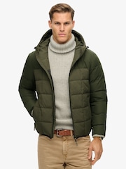 Superdry Olive Green Expedition Hooded Puffer Jacket - Image 1 of 6