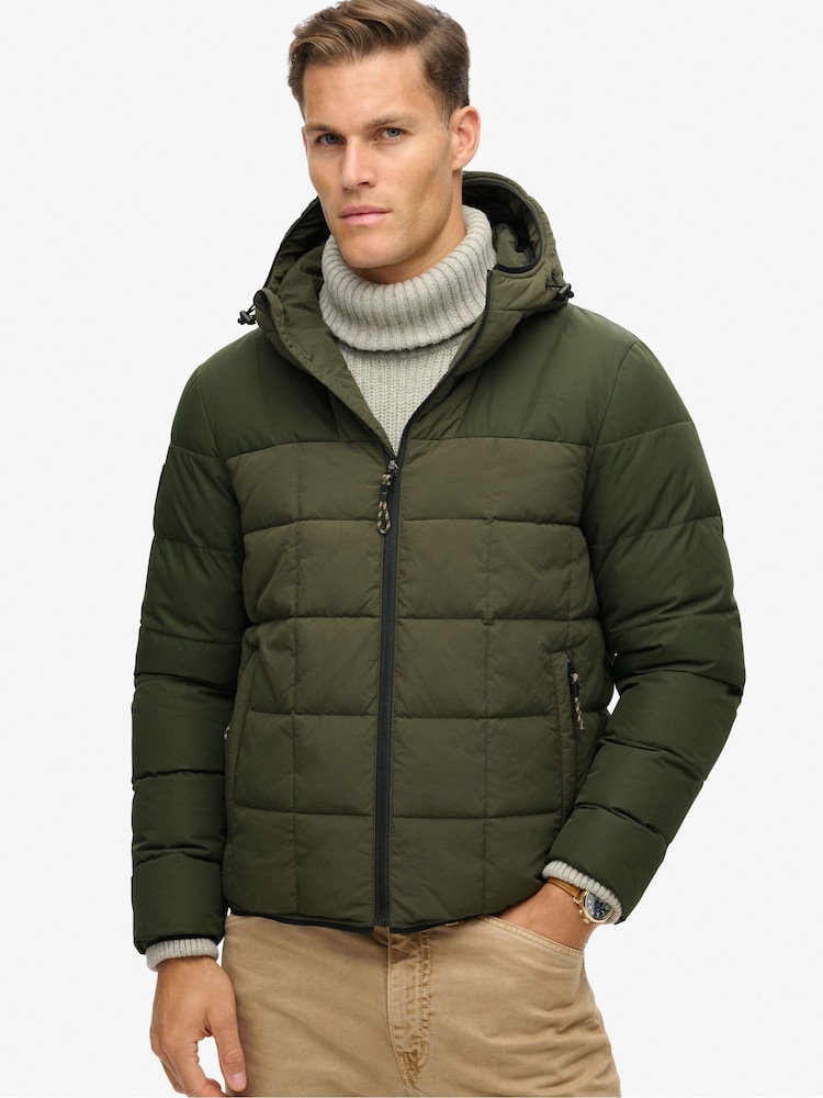 Superdry Olive Green Expedition Hooded Puffer Jacket - Image 2 of 6