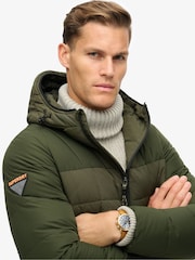 Superdry Olive Green Expedition Hooded Puffer Jacket - Image 4 of 6