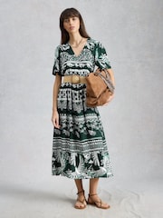 White Stuff Green Lucy Midi Dress - Image 1 of 6