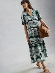 White Stuff Green Lucy Midi Dress - Image 3 of 6