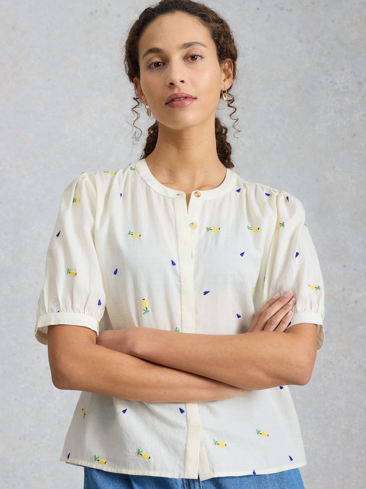 White Stuff White Lana Embroidered Top - Image 1 of 6