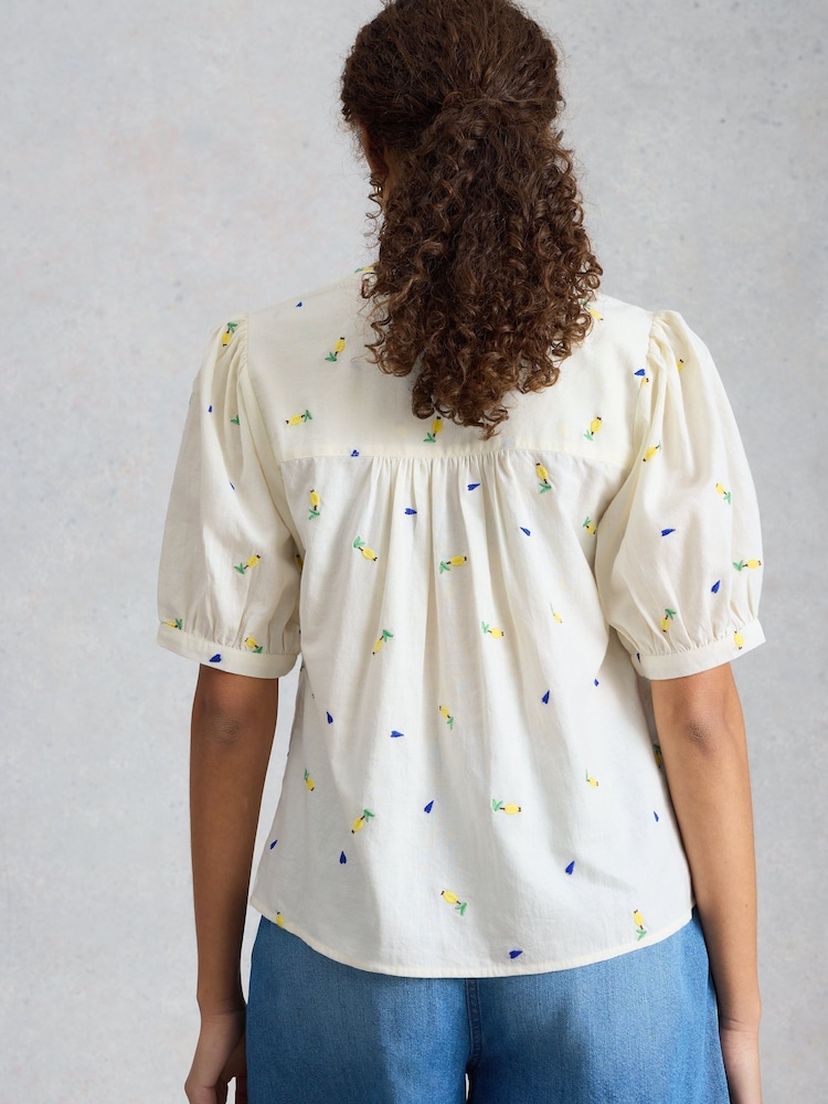 White Stuff White Lana Embroidered Top - Image 2 of 6