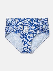 Joules Jasmine Blue Mosaic Bikini Bottoms - Image 6 of 7
