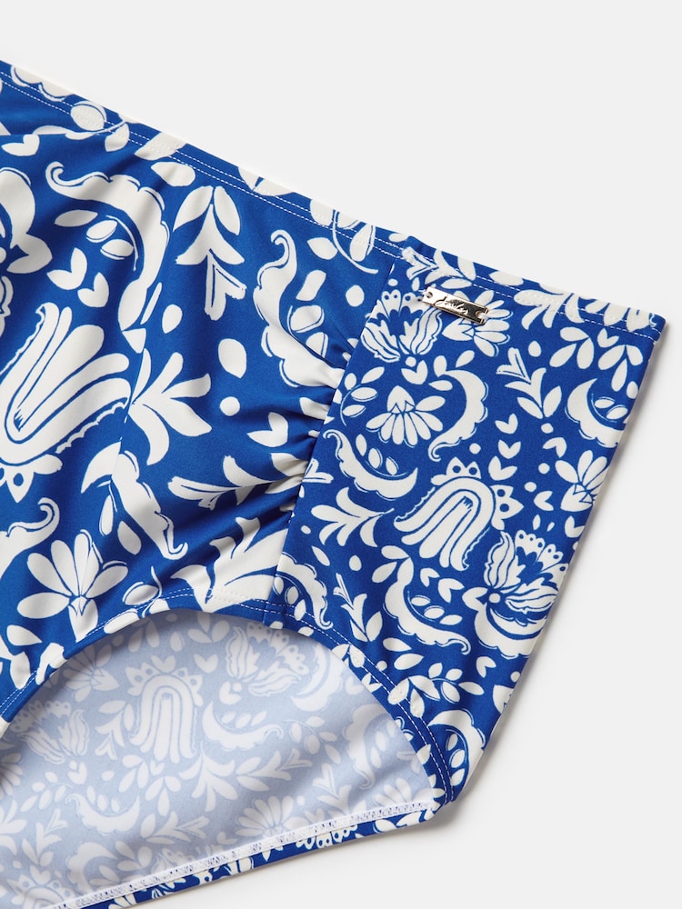 Joules Jasmine Blue Mosaic Bikini Bottoms - Image 7 of 7