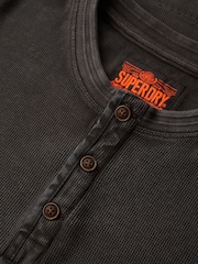 Schwarz - Superdry, Grandad, strukturiertes Vintage-Oberteil aus 100 % Baumwolle - Bild 5 von 5
