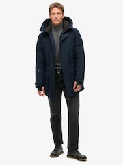 Superdry Eclipse Navy City Padded Parka Coat Hooded and Water-Repellent Jacket - Image 2 of 6