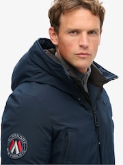 Superdry Eclipse Navy City Padded Parka Coat Hooded and Water-Repellent Jacket - Image 4 of 6