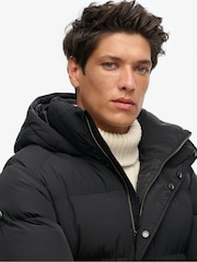 Superdry Black Hooded Puffer Jacket - Image 4 of 6