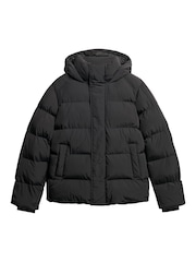 Superdry Black Hooded Puffer Jacket - Image 5 of 6