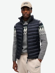 Eclipse-Marineblau - Superdry Fuji Sport Gepolstertes Gilet aus 100 % Baumwolle - Bild 1 von 6