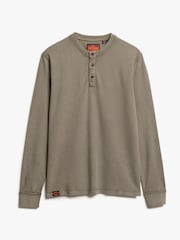 Superdry Brown 100% Cotton Vintage Textured Grandad Top - Image 4 of 5