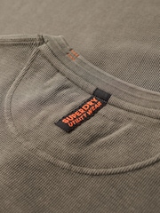 Superdry Brown 100% Cotton Vintage Textured Grandad Top - Image 5 of 5