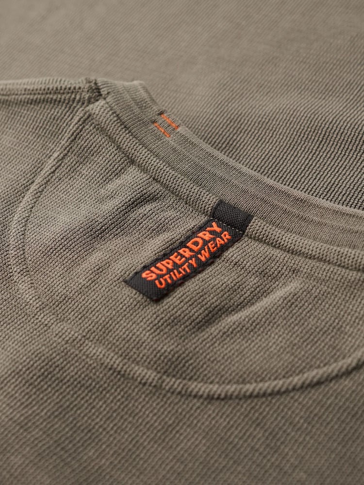 Superdry Brown 100% Cotton Vintage Textured Grandad Top - Image 5 of 5