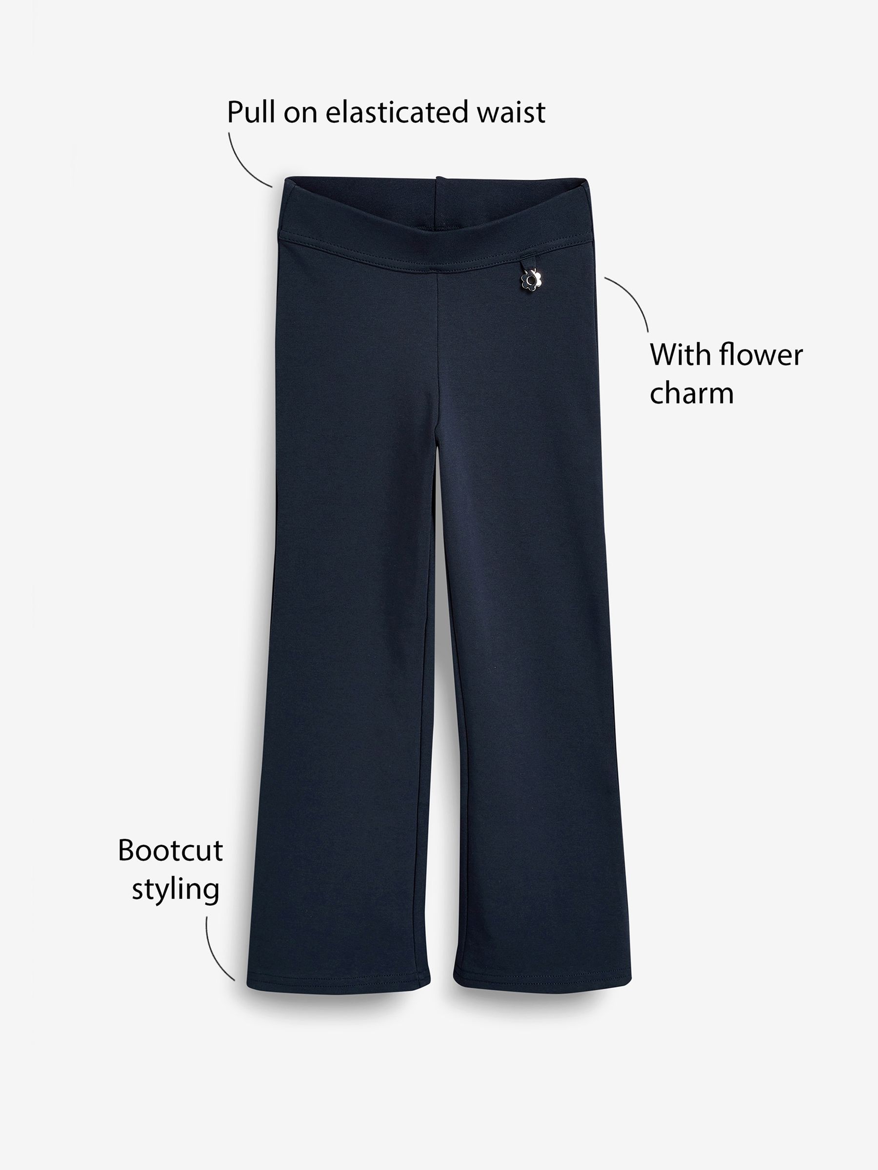 Buy Navy Blue Regular Length Pull-On Cotton Rich Stretch