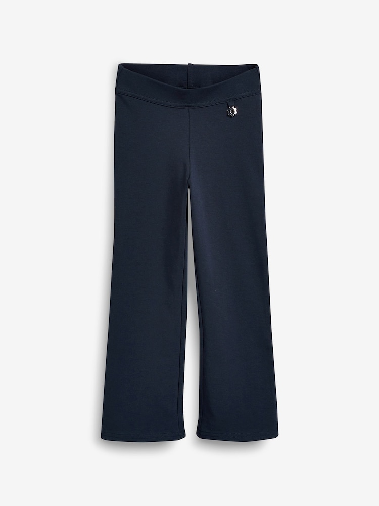 Donkerblauw - Schoolbroek met hoog aandeel katoen, stretchy, bootcut en elastische tailleband (3 - 16 jr) - Image 6 of 8