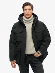 Superdry Jet Black Everest Tactical Parka Jacket - Image 1 of 6