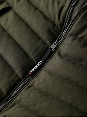 Superdry Khaki Green Marl 100% Cotton Tweed Fuji Gilet - Image 7 of 7