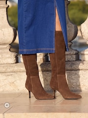 Sosandar Suede Stiletto Heel Knee High Boots - 5суретінің 1 суреті
