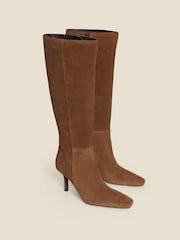 Sosandar Suede Stiletto Heel Knee High Boots - 5суретінің 3 суреті