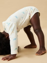 MORI Purple Dino Print Cotton Long Sleeve Bodysuit - Image 3 of 4