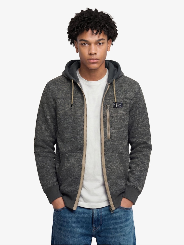 Superdry Grey Storm Fleece Zip Hoodie - Image 1 of 6 Superdry Grey Storm Fleece Zip Hoodie - Image 1 of 6