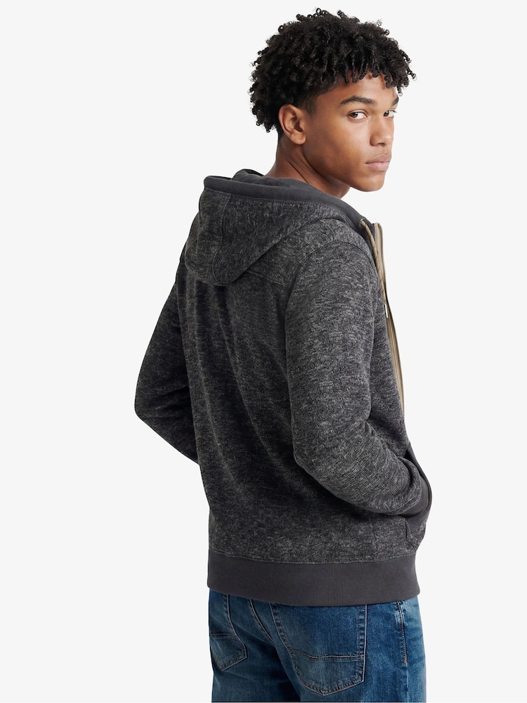 Superdry Grey Storm Fleece Zip Hoodie - Image 2 of 6 Superdry Grey Storm Fleece Zip Hoodie - Image 2 of 6