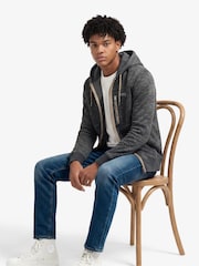 Superdry Grey Storm Fleece Zip Hoodie - Image 4 of 6