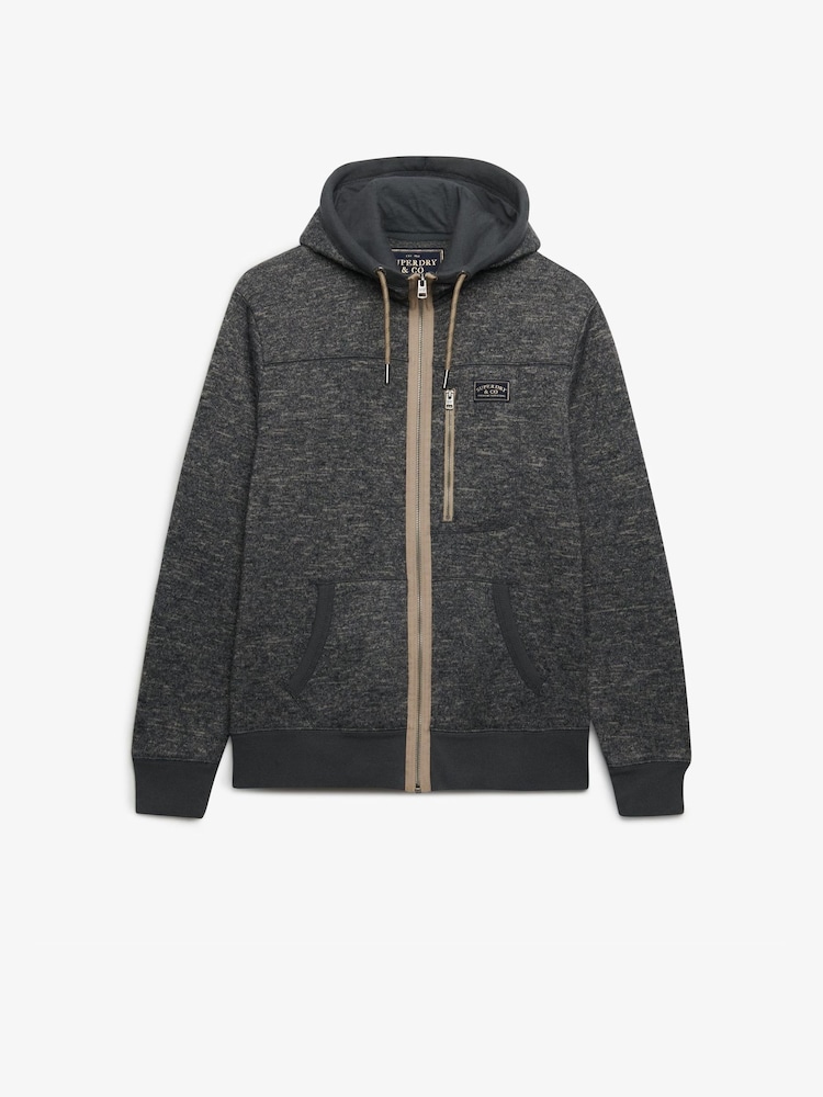 Superdry Grey Storm Fleece Zip Hoodie - Image 6 of 6 Superdry Grey Storm Fleece Zip Hoodie - Image 6 of 6