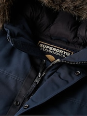 Superdry Eclipse Navy Everest Faux Fur Parka Coat Jacket - Image 9 of 9