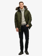 Superdry Army Khaki Green Everest Faux Fur Parka Coat Jacket - Image 2 of 5