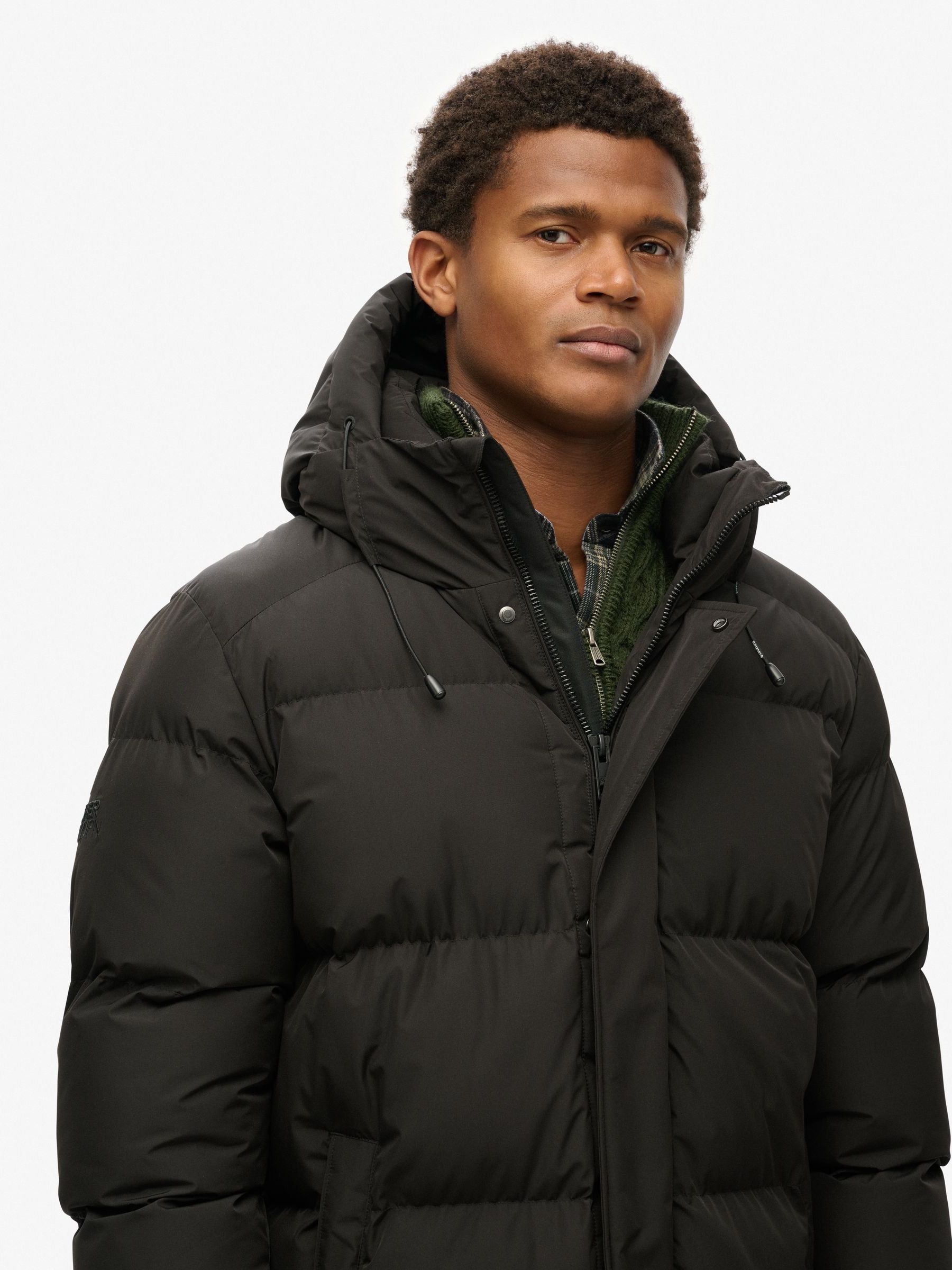 Superdry sports puffer jacket black best sale