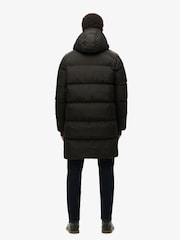 Superdry Black Hooded Sports Puffer Mid Coat Jacket - Image 4 of 6