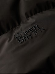 Superdry Black Hooded Sports Puffer Mid Coat Jacket - Image 6 of 6