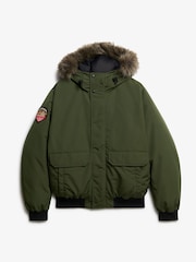 Superdry Army Green Everest Faux Fur Bomber Coat Jacket - Image 5 of 6
