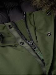 Superdry Army Green Everest Faux Fur Bomber Coat Jacket - Image 6 of 6